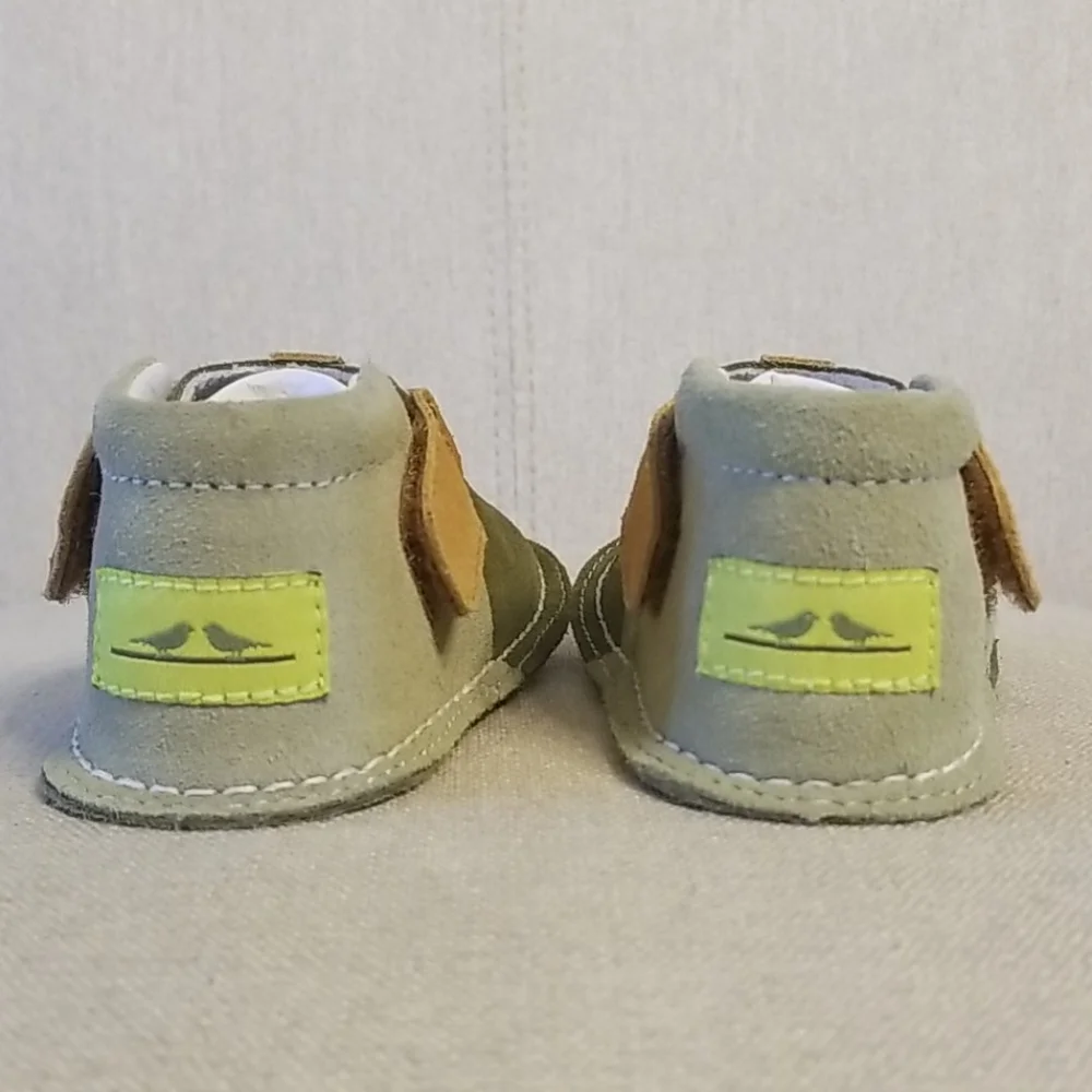 Pipit Stripe Suede Toddler Shoes in Olive/Tan